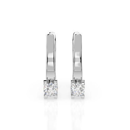 Solitär-Ohrringe mit englischem Verschluss (Rund), 0.2 ct — 102-10022(3.0)