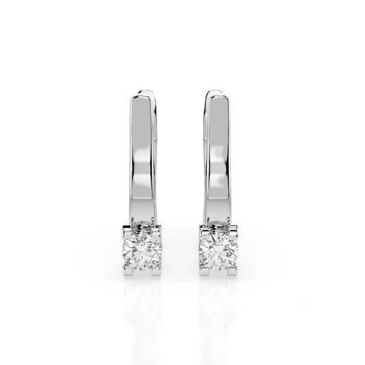 Solitär-Ohrringe mit englischem Verschluss (Rund), 0.2 ct — 102-10022(3.0)