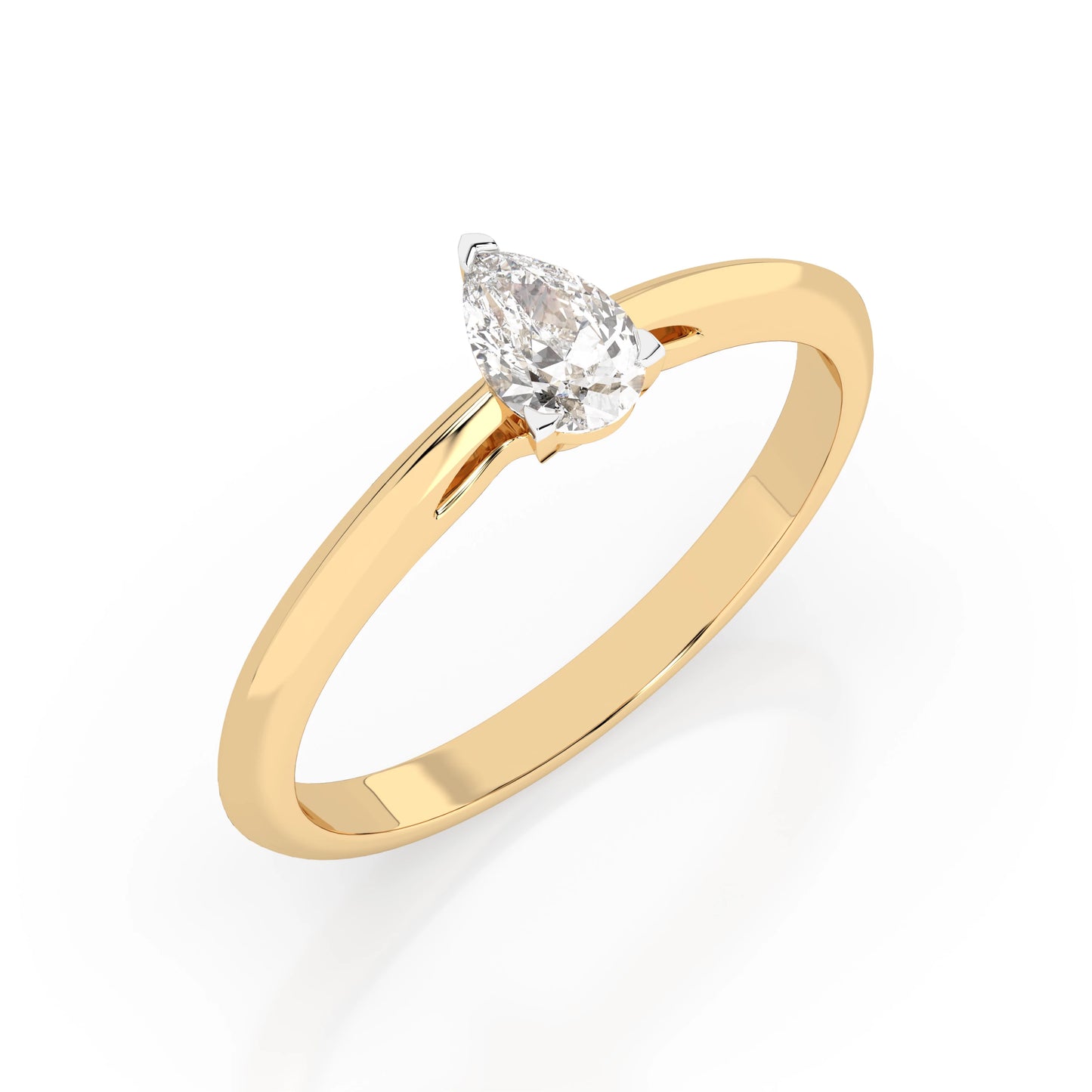 Solitär-Ring (Tropfen), 0.3 ct — 101-10190(0.30)PAR