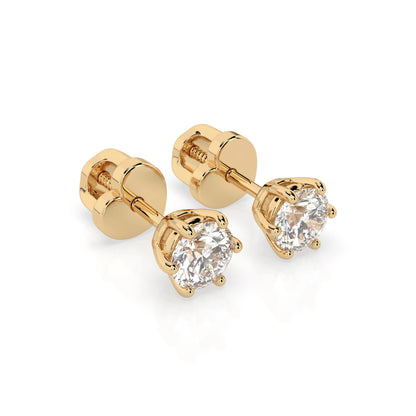 Solitär-Schmetterling-Ohrringe (Rund), 0.6 ct — 102-10027(4.2)