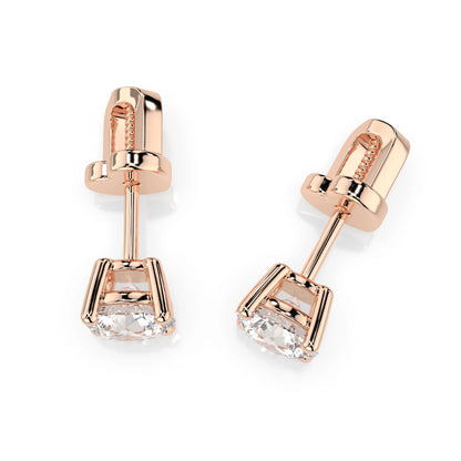Solitär-Schmetterling-Ohrringe (Rund), 0.9 ct — 102-10012/1(4.8)