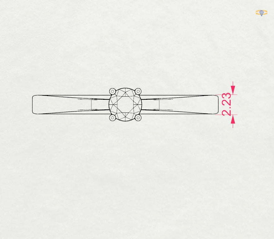 Solitär-Ring (Rund), 0.2 ct — 101-10012/1(3.7)