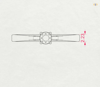 Solitär-Ring (Rund), 0.2 ct — 101-10012/1(3.7)