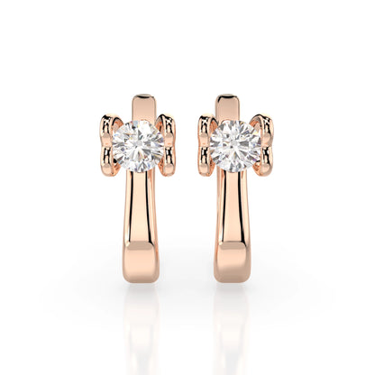 Solitär-Ohrringe mit englischem Verschluss (Rund), 0.5 ct — 102-10013(4.0)