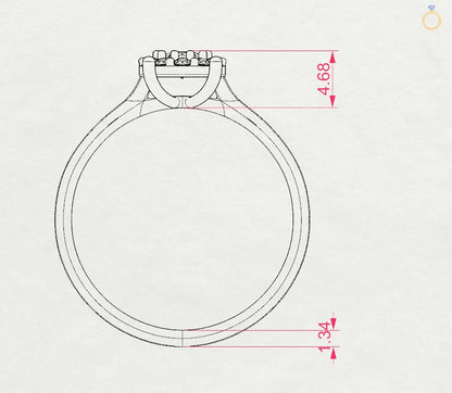 Solitär-Eternity-Ring (Rund), 0.15 ct — 101-10017/1(3.4)