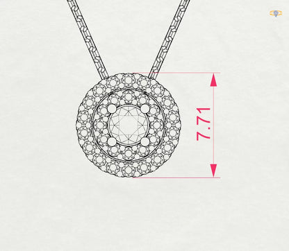 Illusion-Halskette (Rund), 0.09 ct — 104-10043