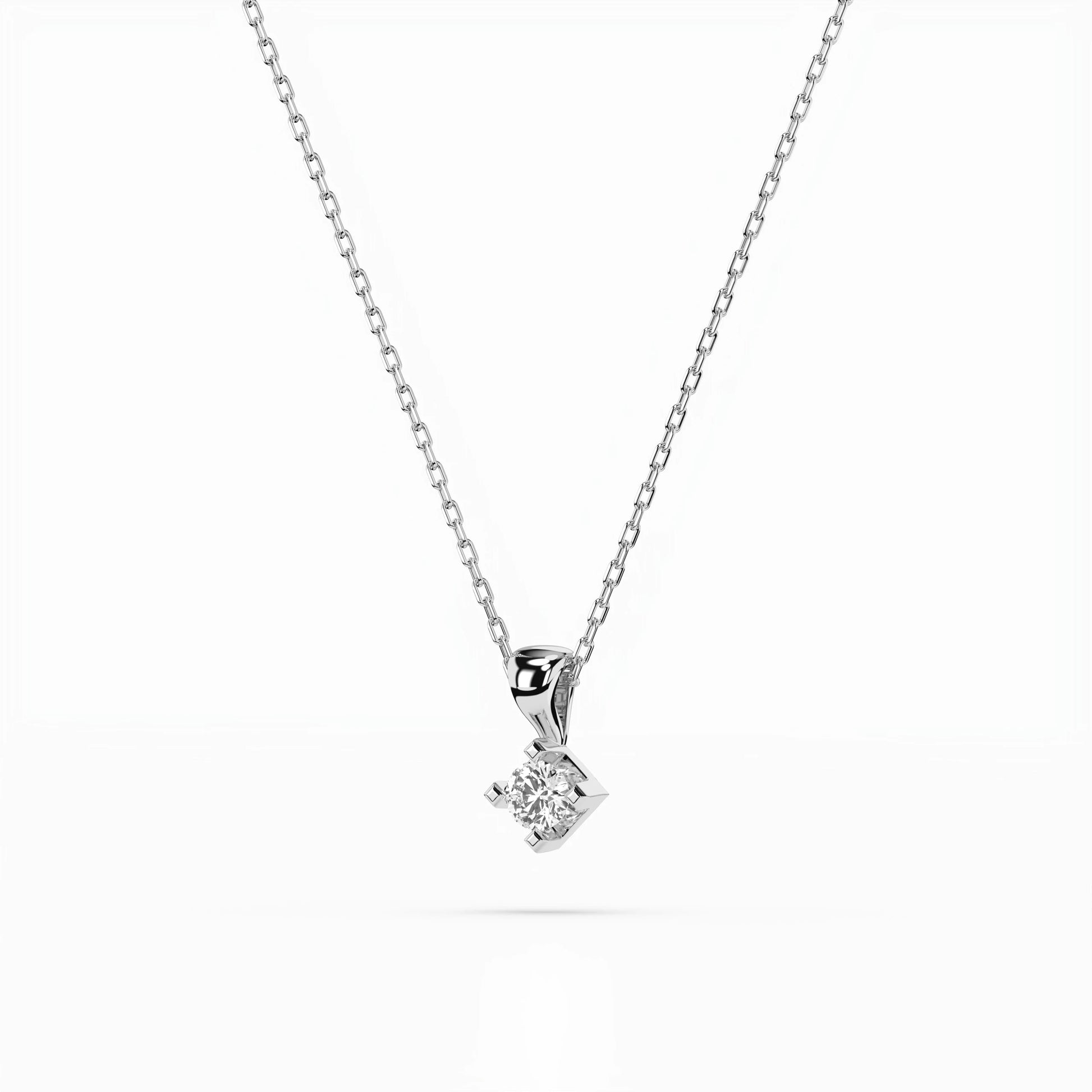 Solitär-Halskette (Rund), 0.08 ct — 104-10014(2.7)