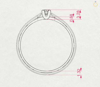 Solitär-Ring (Rund), 0.08 ct — 101-10046(2.7)