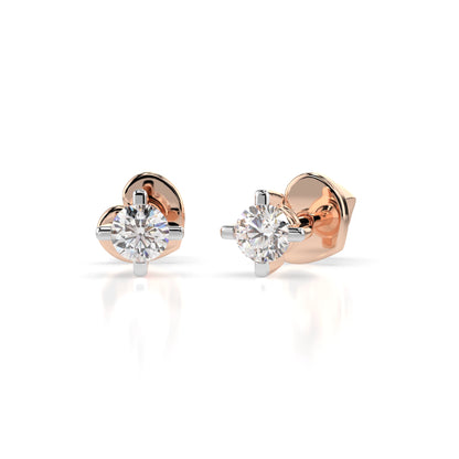 Solitär-Schmetterling-Ohrringe (Rund), 0.2 ct — 102-10025(3.0)