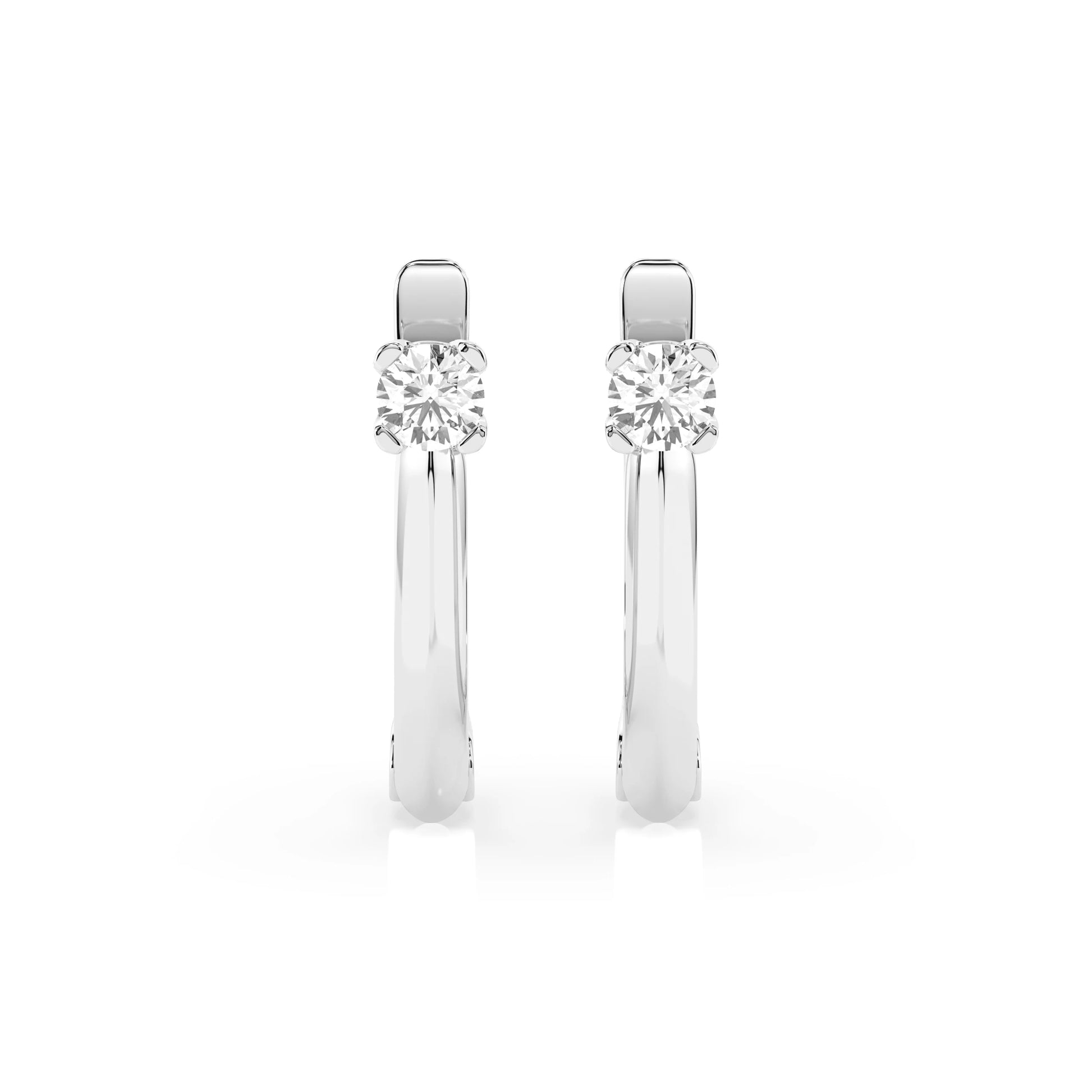 Solitär-Ohrringe mit englischem Verschluss (Rund), 0.12 ct — 102-10089(2.5)