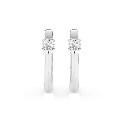 Solitär-Ohrringe mit englischem Verschluss (Rund), 0.12 ct — 102-10089(2.5)