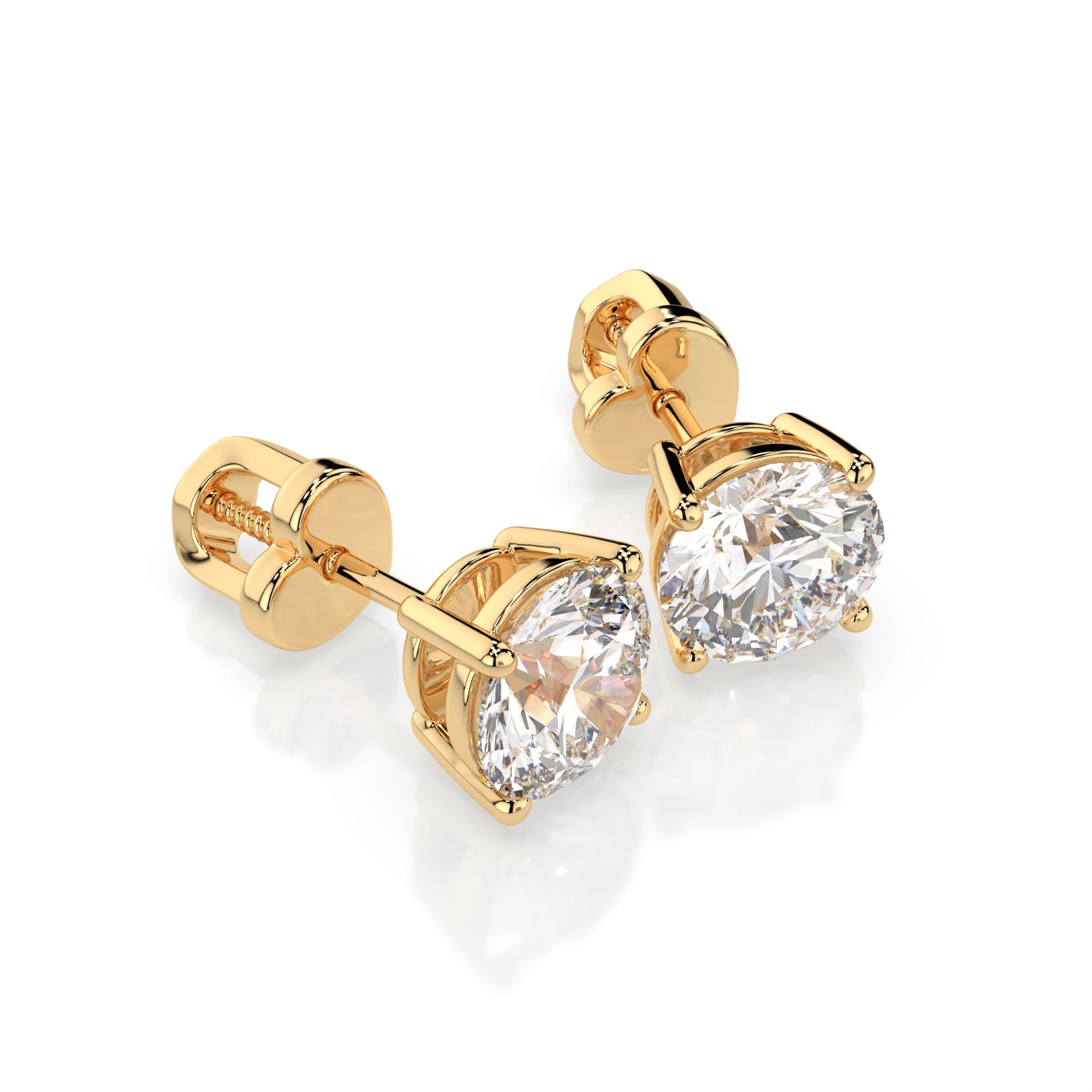 Solitär-Schmetterling-Ohrringe (Rund), 2.0 ct — 102-10012/1(6.5)