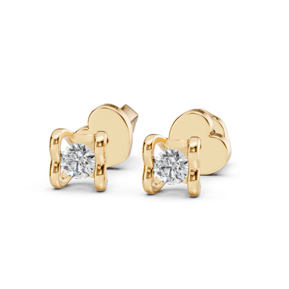 Solitär-Schmetterling-Ohrringe (Rund), 0.2 ct — 102-10013/2(3.0)