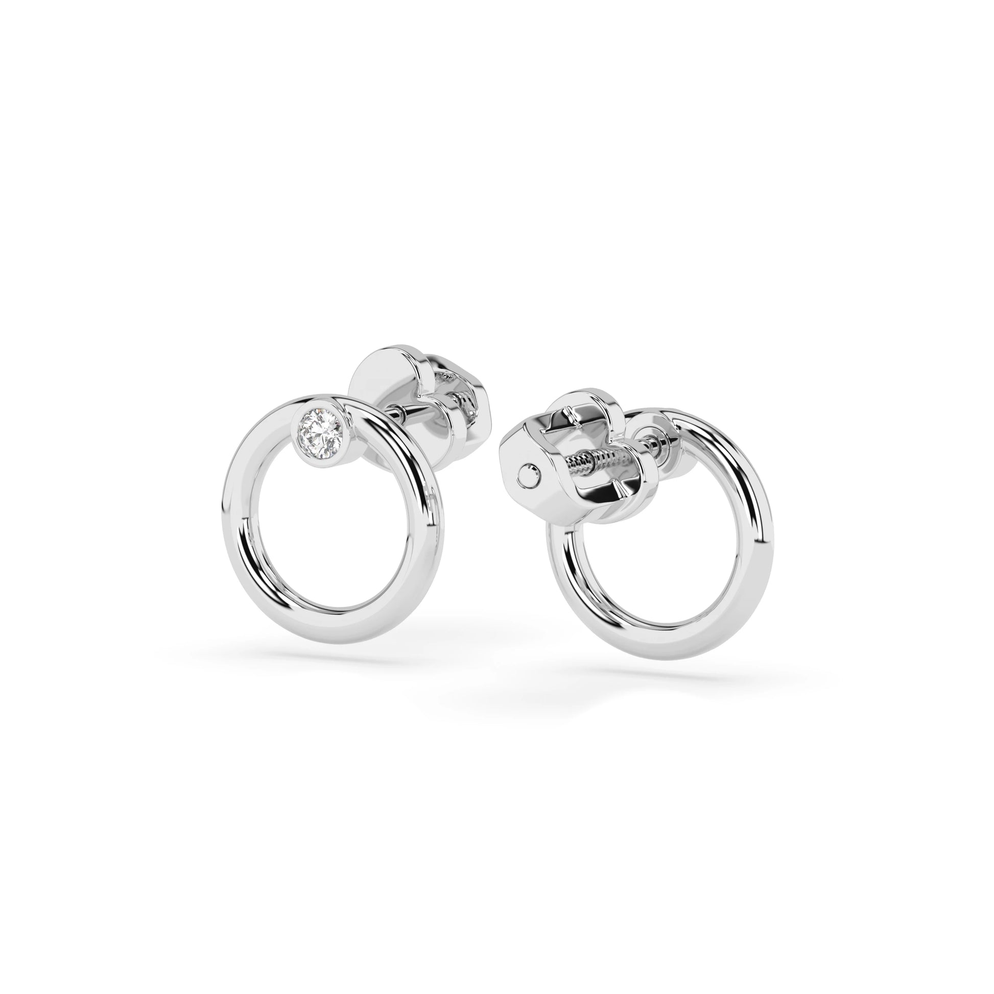 Minimalismus-Ohrringe (Rund), 0.06 ct — 102-10170