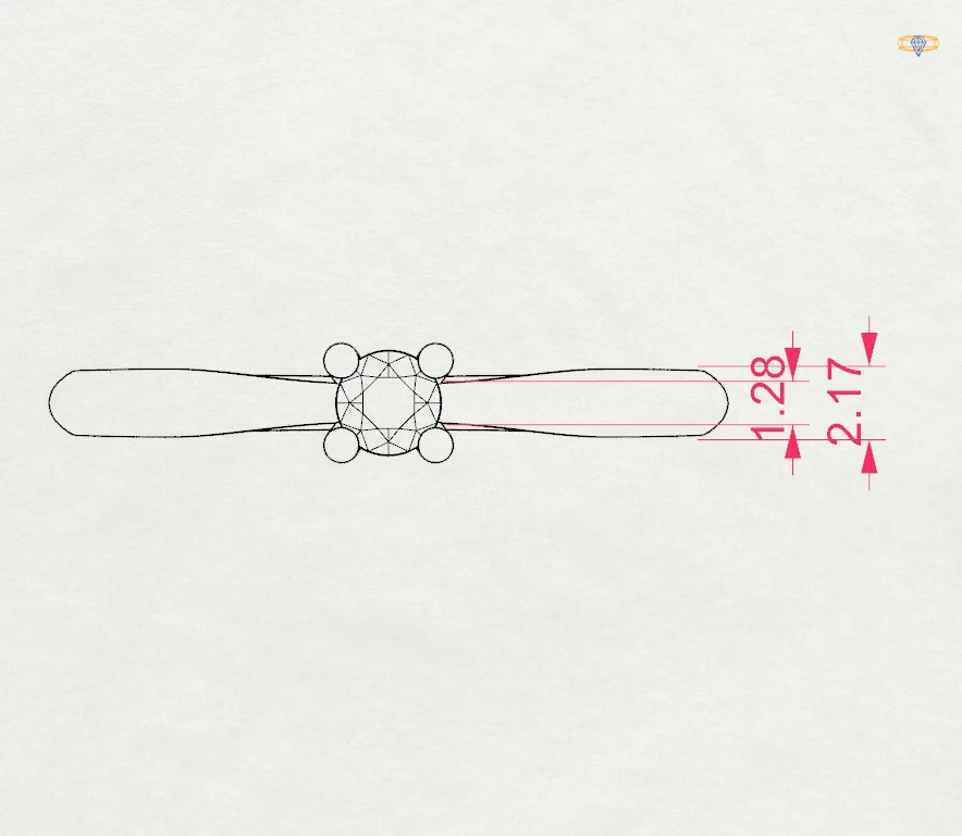 Solitär-Ring (Rund), 0.1 ct — 101-10021(3.0)