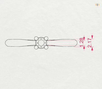 Solitär-Ring (Rund), 0.1 ct — 101-10021(3.0)