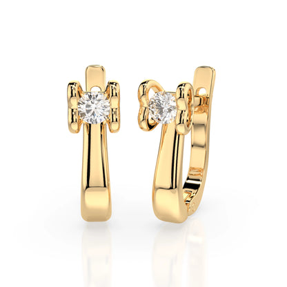Solitär-Ohrringe mit englischem Verschluss (Rund), 0.2 ct — 102-10013(3.0)