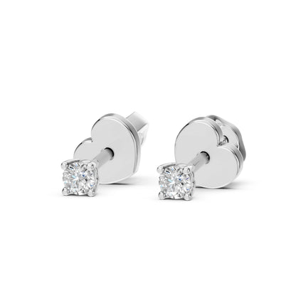 Solitär-Schmetterling-Ohrringe (Rund), 0.12 ct — 102-10012/1(2.5)
