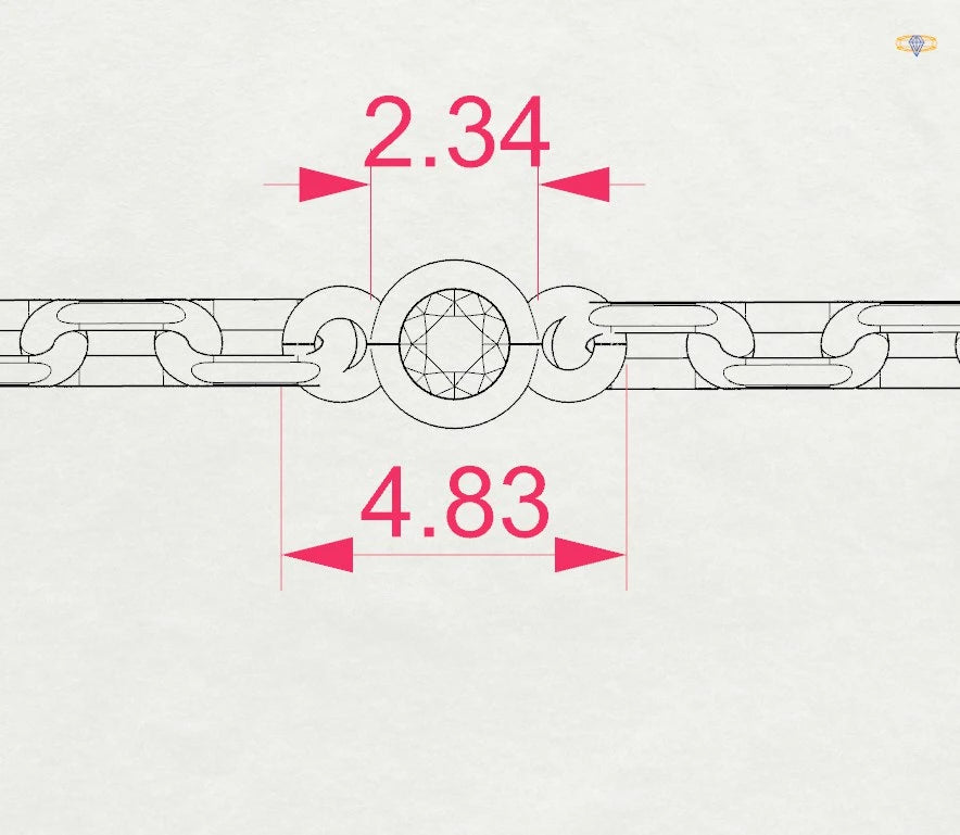 Minimalismus-Armband (Rund), 0.07 ct — 105-10008/5(1.4)