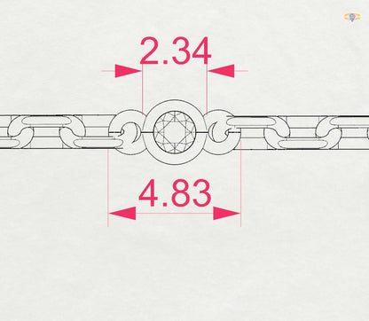 Minimalismus-Armband (Rund), 0.07 ct — 105-10008/5(1.4)