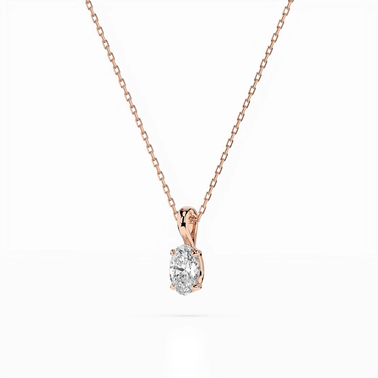 Solitär-Halskette (Oval), 0.3 ct — 104-10069(0.30)OV