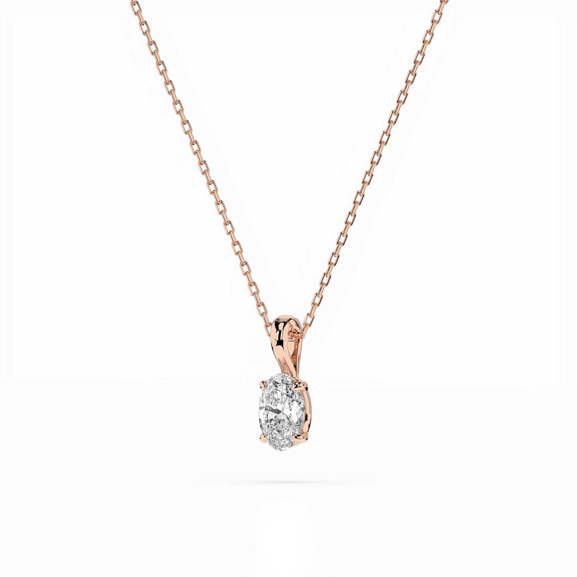 Solitär-Halskette (Oval), 0.3 ct — 104-10069(0.30)OV