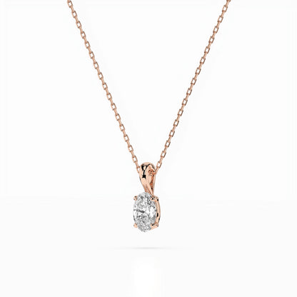 Solitär-Halskette (Oval), 0.3 ct — 104-10069(0.30)OV