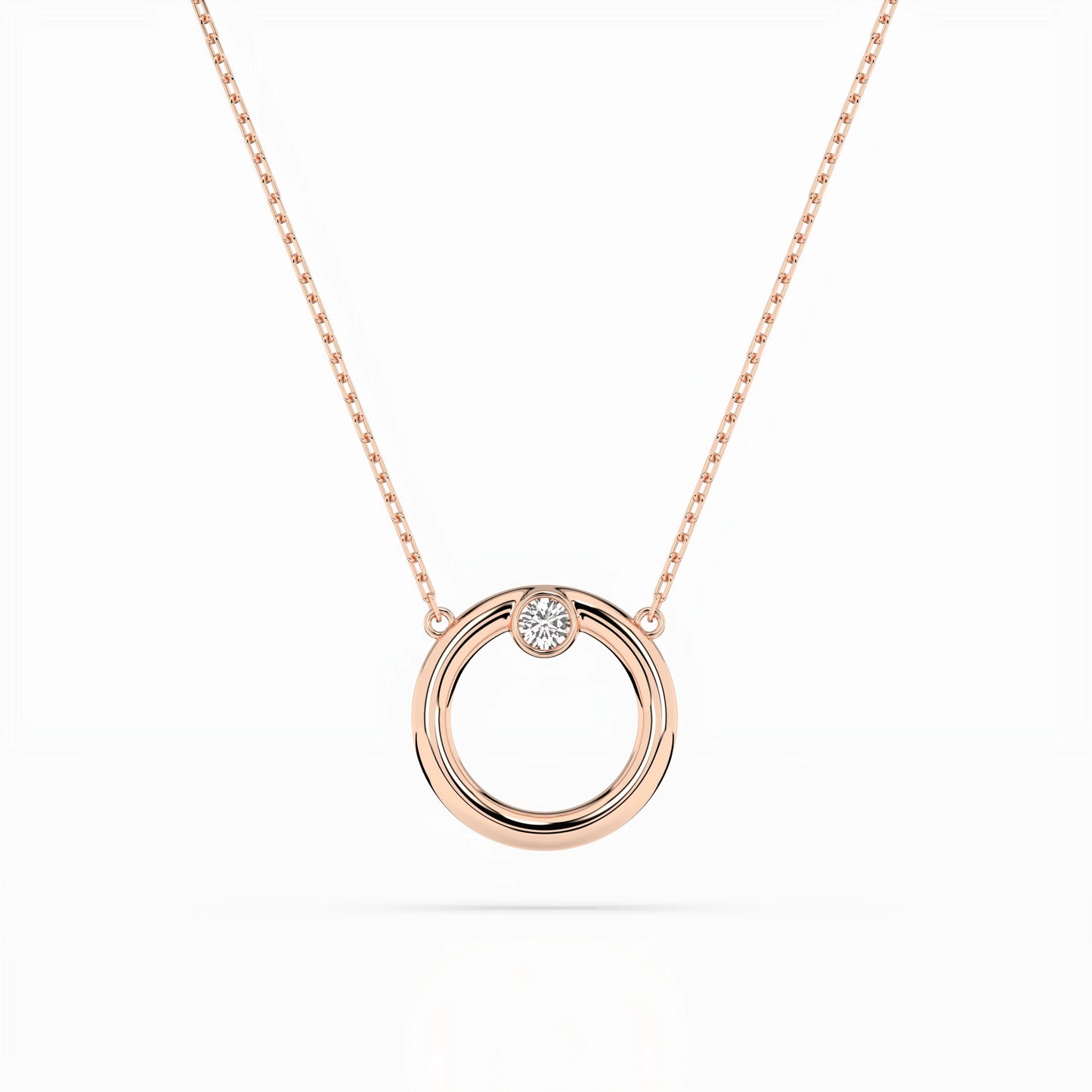 Minimalismus-Halskette (Rund), 0.03 ct — 104-10056