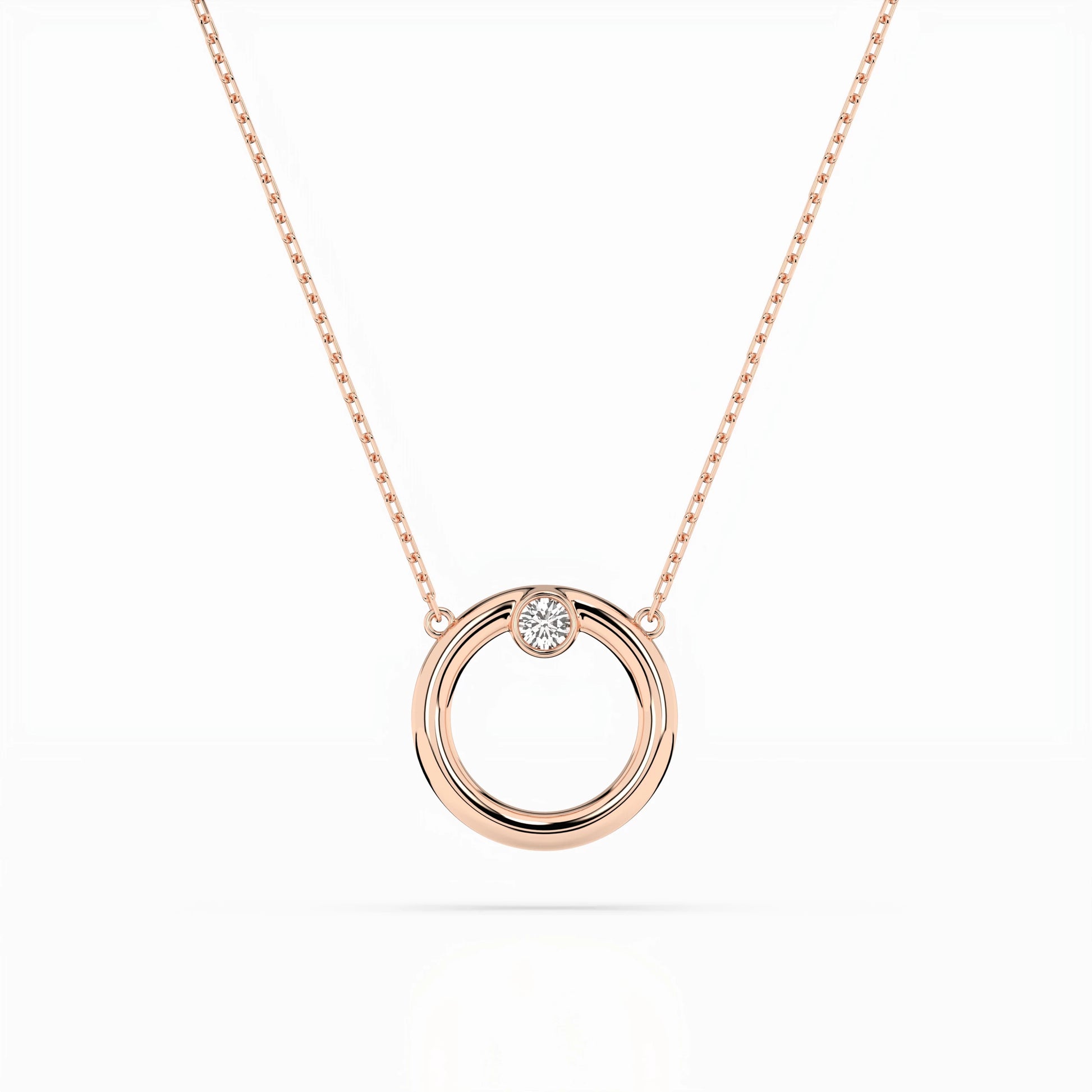 Minimalismus-Halskette (Rund), 0.03 ct — 104-10056