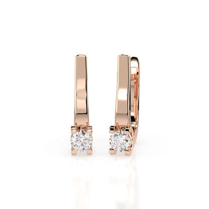 Solitär-Ohrringe mit englischem Verschluss (Rund), 0.3 ct — 102-10022(3.4)