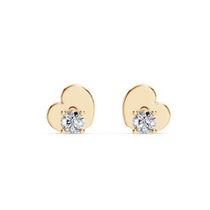 Solitär-Schmetterling-Ohrringe (Rund), 0.12 ct — 102-10012/1(2.5)