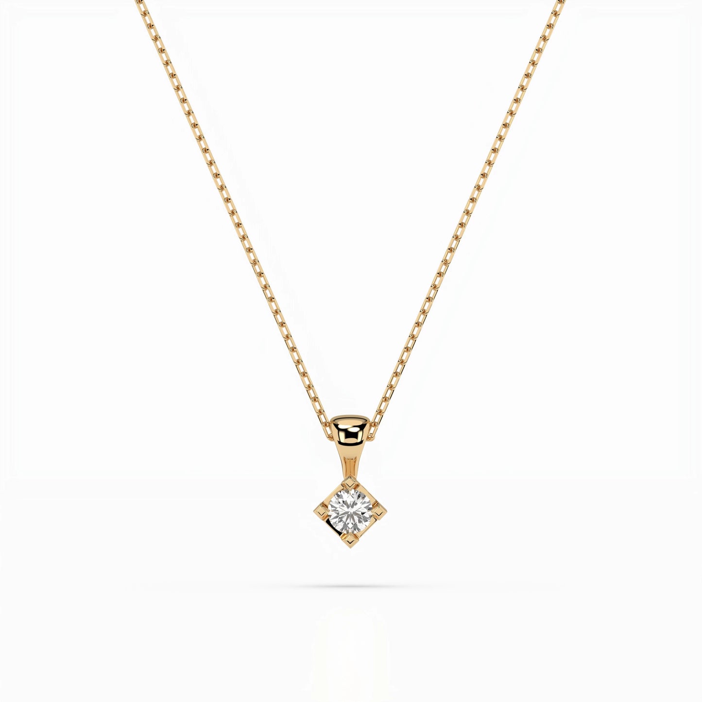 Solitär-Halskette (Rund), 0.08 ct — 104-10014(2.7)