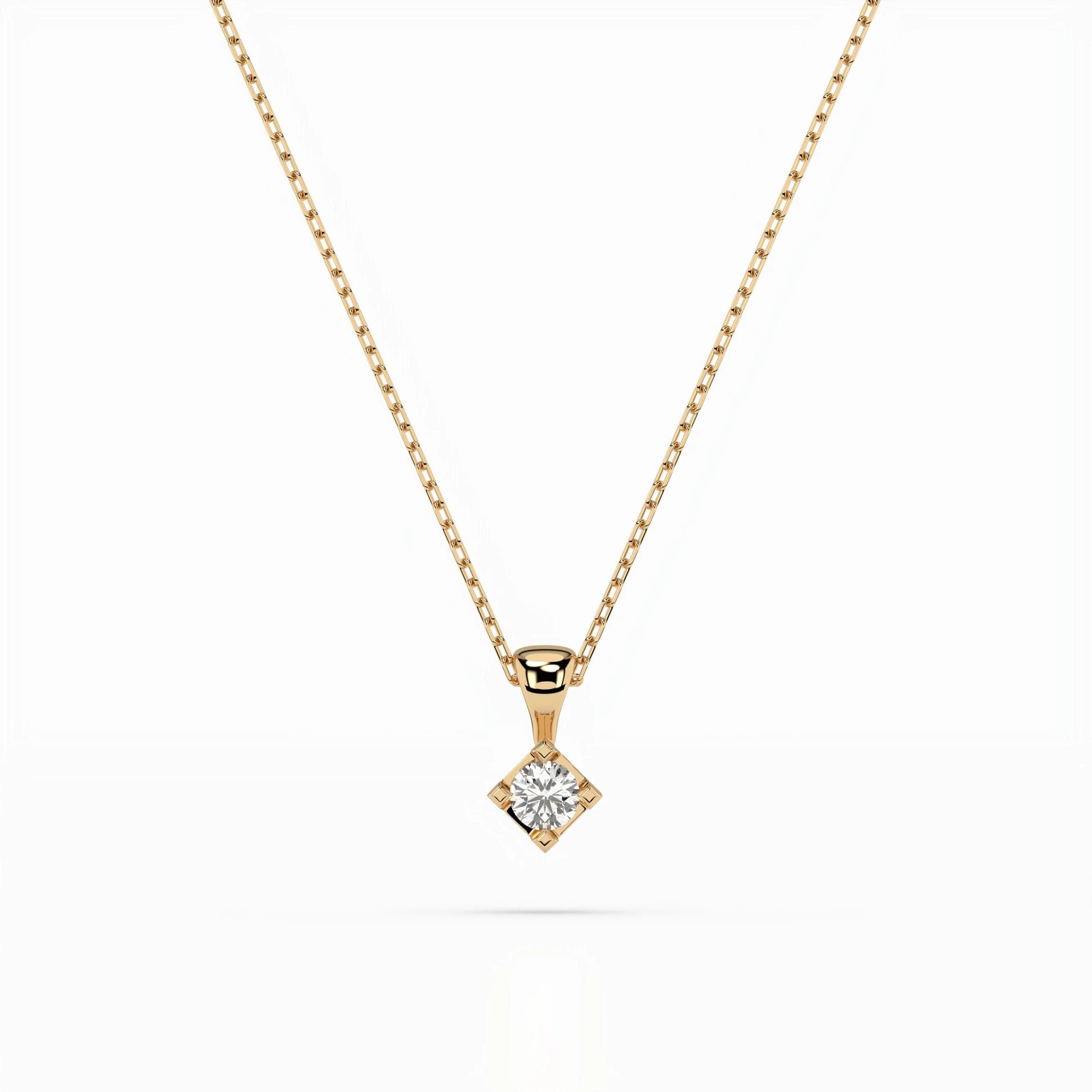 Solitär-Halskette (Rund), 0.08 ct — 104-10014(2.7)