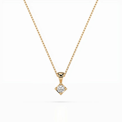Solitär-Halskette (Rund), 0.08 ct — 104-10014(2.7)