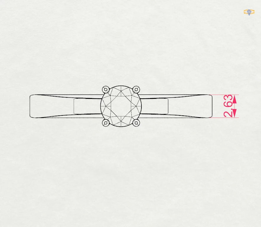 Solitär-Ring (Rund), 0.35 ct — 101-10012/1(4.5)