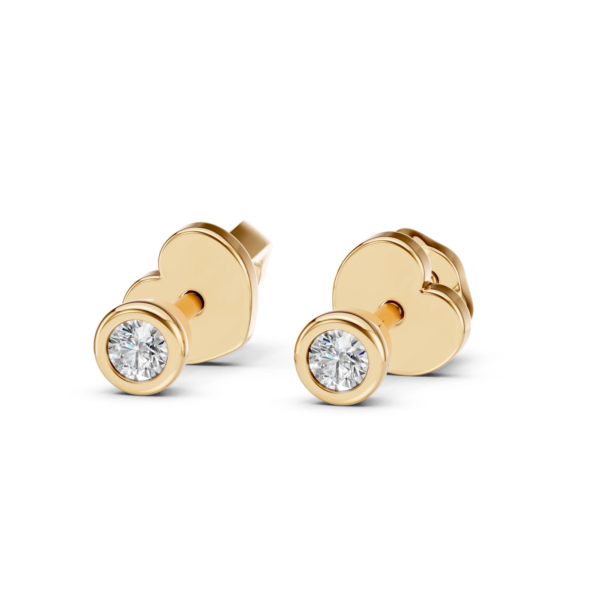 Solitär-Schmetterling-Ohrringe (Rund), 0.09 ct — 102-10010(2.3)