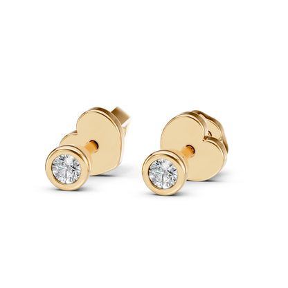 Solitär-Schmetterling-Ohrringe (Rund), 0.09 ct — 102-10010(2.3)