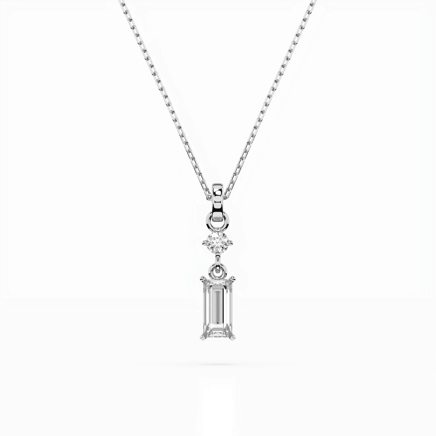Solitär-Halskette (Baguette), 0.04 ct — 104-10071/2(0.30)BAQ