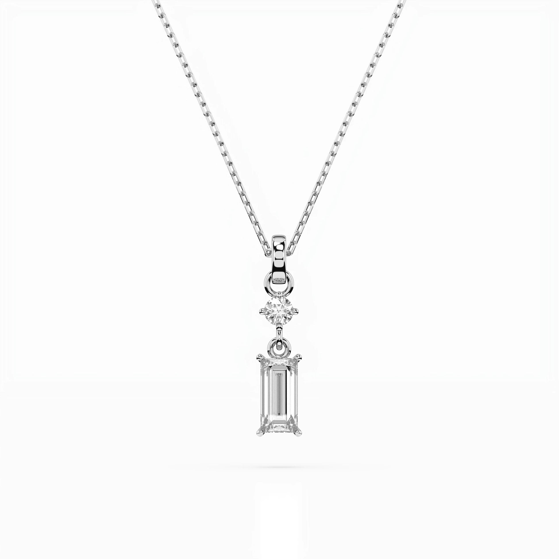 Solitär-Halskette (Baguette), 0.04 ct — 104-10071/2(0.30)BAQ