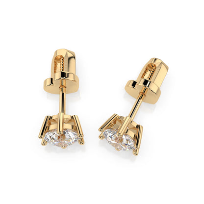 Solitär-Schmetterling-Ohrringe (Rund), 0.8 ct — 102-10151(4.7)