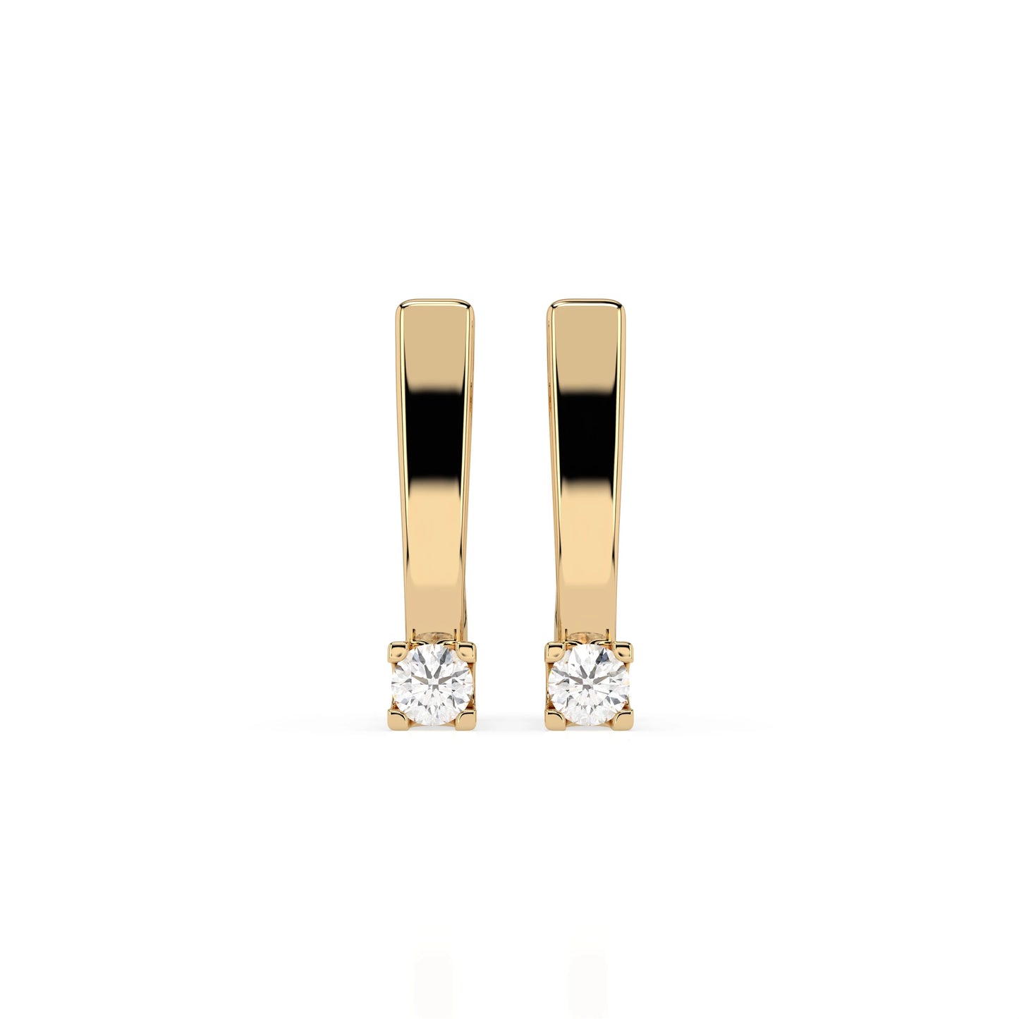 Solitär-Ohrringe mit englischem Verschluss (Rund), 0.15 ct — 102-10036(2.7)