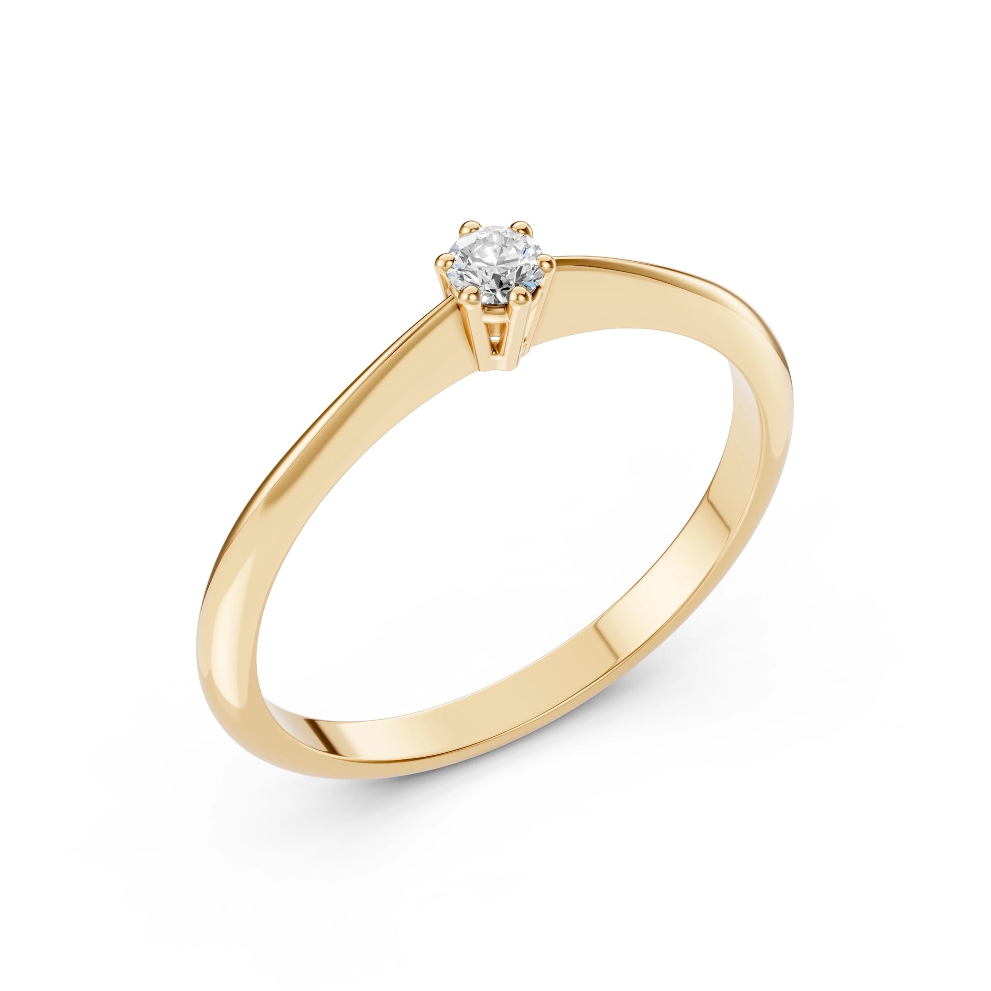 Solitär-Ring (Rund), 0.1 ct — 101-10027(3.0)