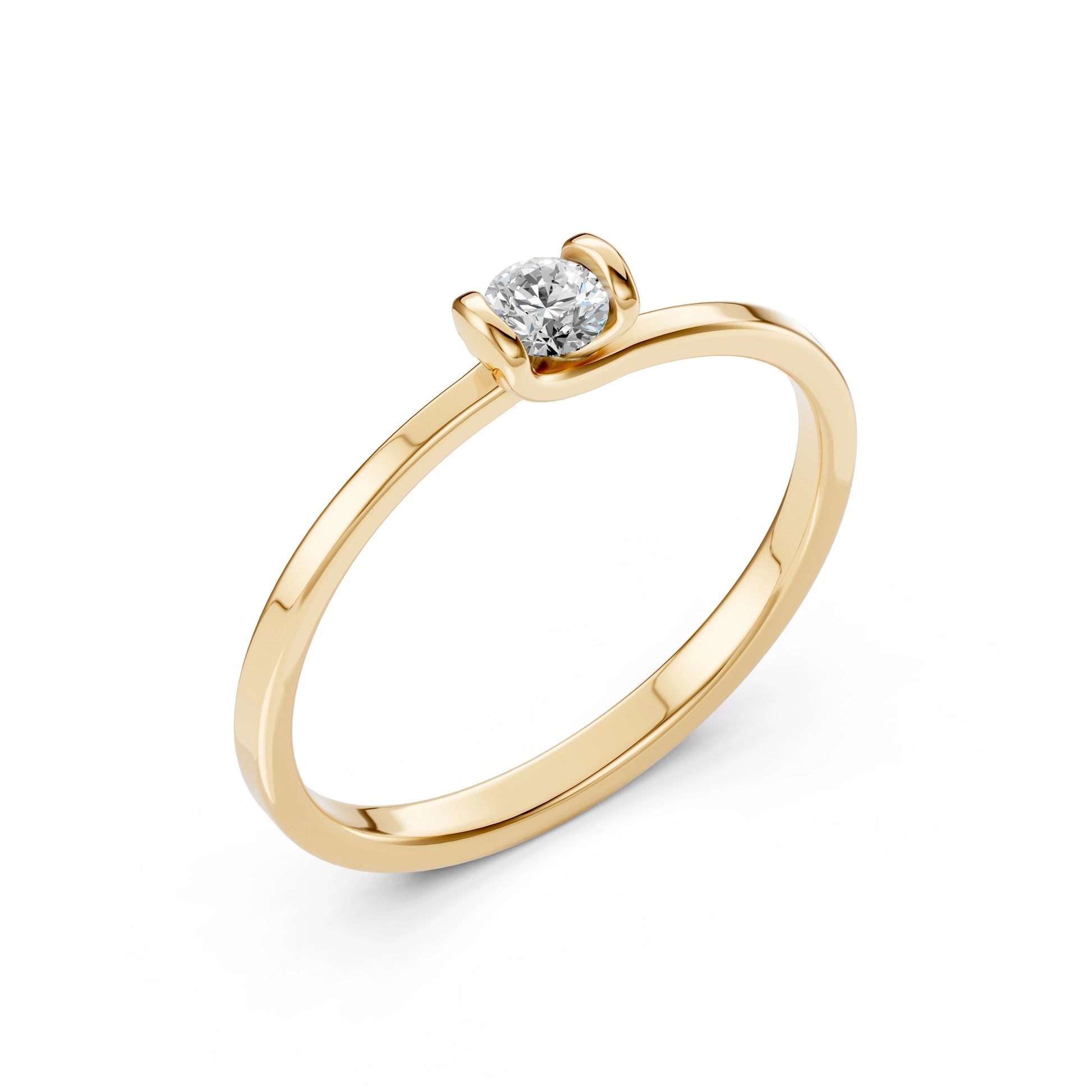 Solitär-Ring (Rund), 0.15 ct — 101-10016(3.4)