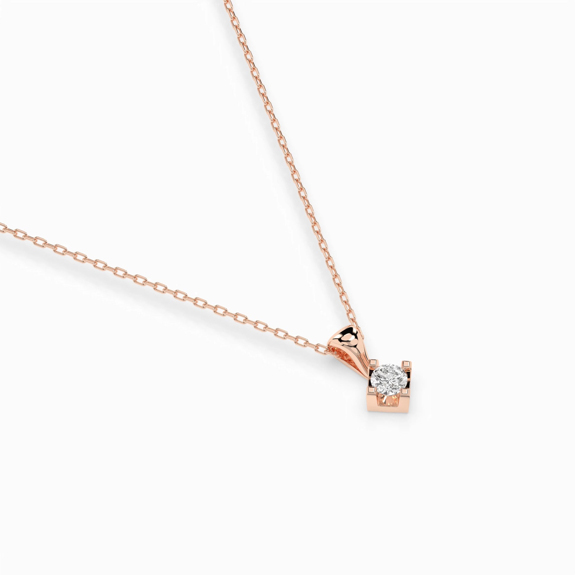 Solitär-Halskette (Rund), 0.08 ct — 104-10014(2.7)