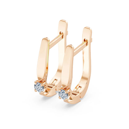 Solitär-Ohrringe mit englischem Verschluss, 0.15 ct — 102-10046(2.7)