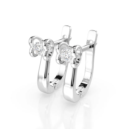 Solitär-Ohrringe mit englischem Verschluss (Rund), 0.2 ct — 102-10013(3.0)