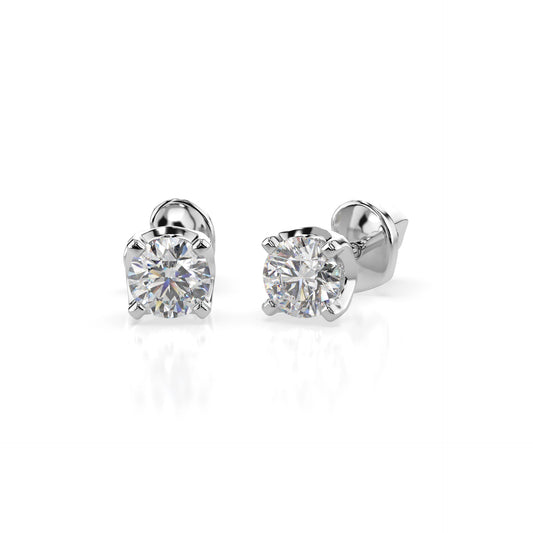 Solitär-Schmetterling-Ohrringe (Rund), 0.4 ct — 102-10020(3.7)