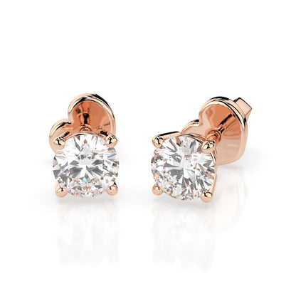 Solitär-Schmetterling-Ohrringe (Rund), 0.6 ct — 102-10012/1(4.2)