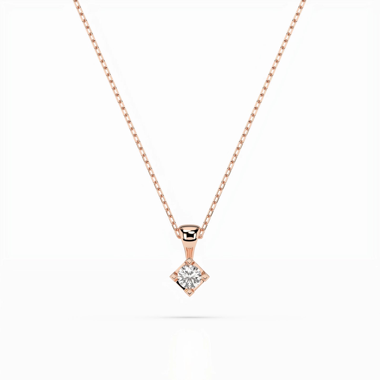Solitär-Halskette (Rund), 0.08 ct — 104-10014(2.7)