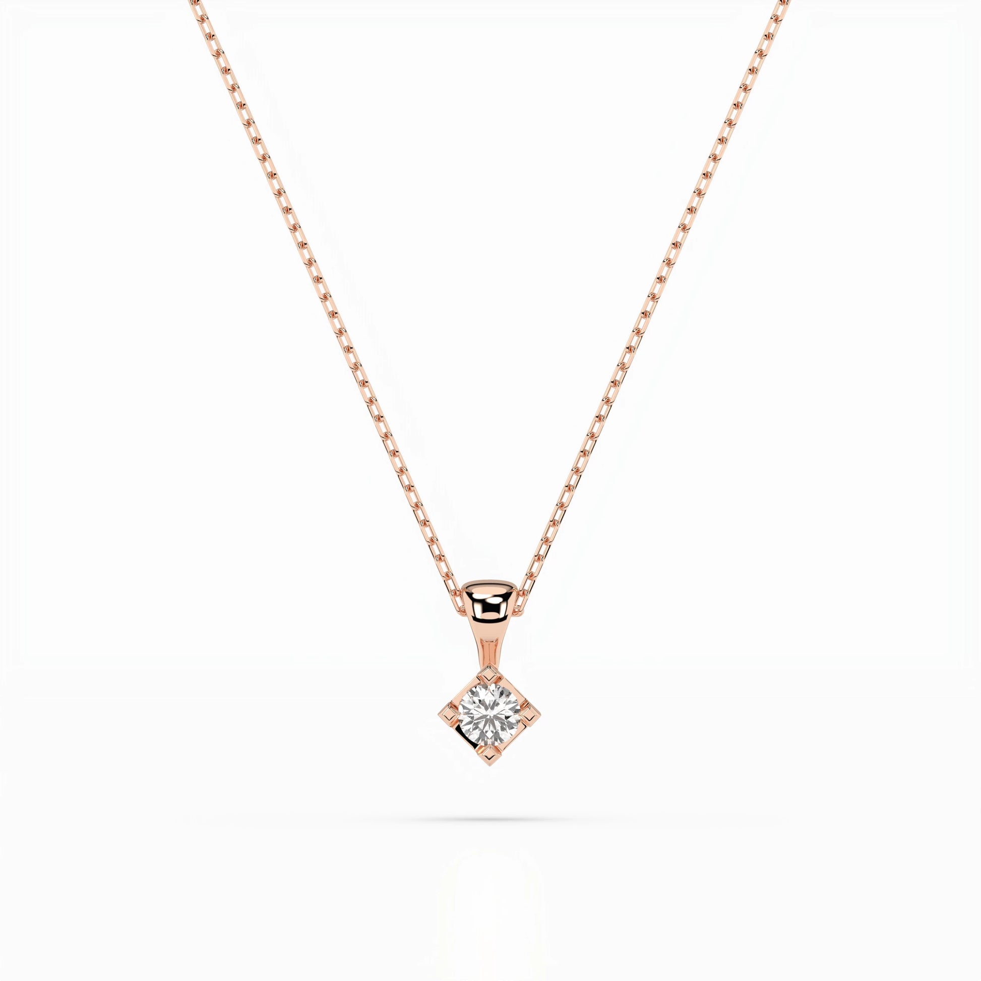Solitär-Halskette (Rund), 0.08 ct — 104-10014(2.7)